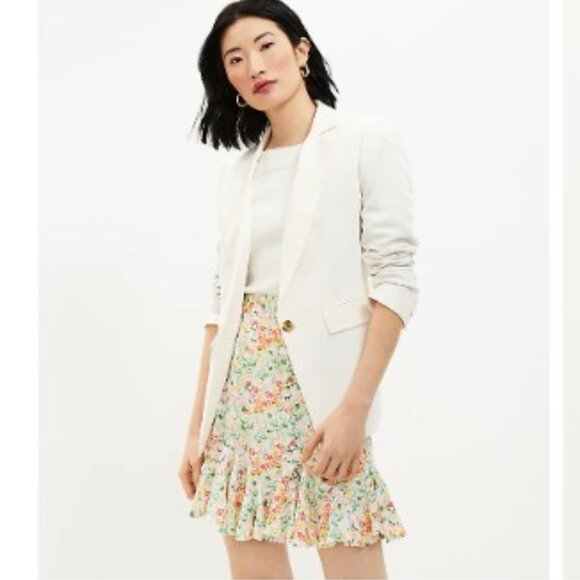 LOFT Dresses & Skirts - Loft Buttercup Floral Flounce Skirt Size L